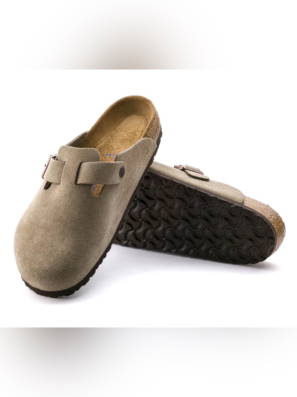 Birkenstock Boston Unisex Soft Footbed Suede Leather Clogs Taupe Size EU 38-45